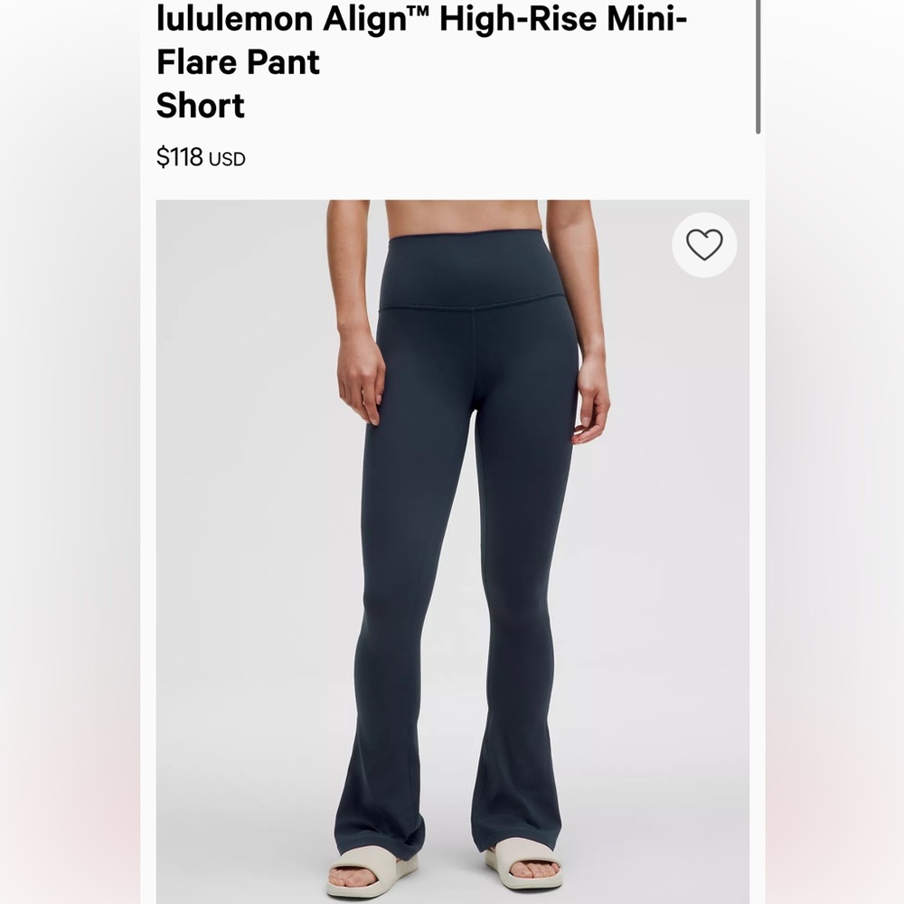 Lululemon Align Mini Flare Pants in True Navy size 4 28”inseam